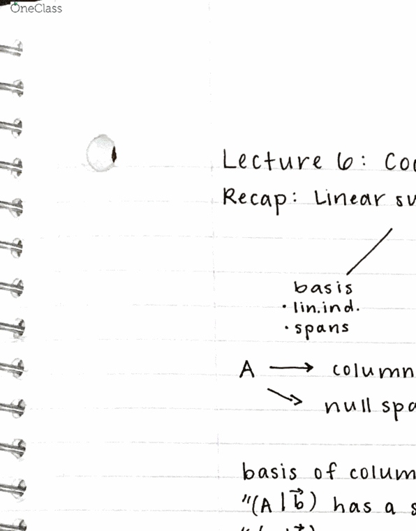 MATH 19620 Lecture Notes - Lecture 6: Row And Column Spaces thumbnail
