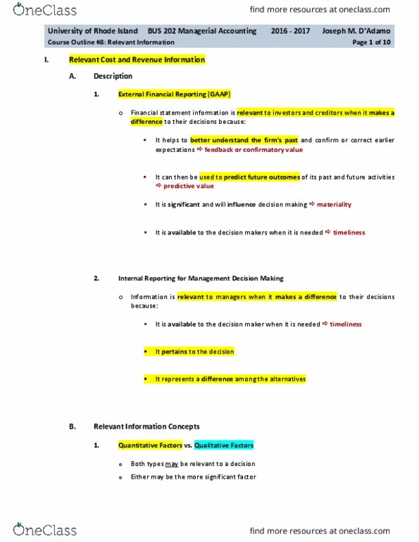 BUS 202 Lecture Notes - Lecture 8: Mattress, Electronic Component, Disneymania 5 thumbnail