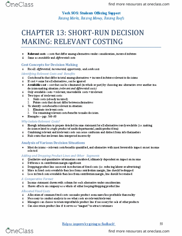 ACTG 2020 Chapter Notes - Chapter 13: Convenience Store, Accept (Organization), Financial Statement thumbnail