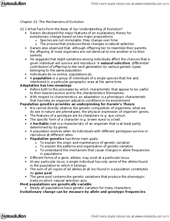 BLG 678 Chapter Notes - Chapter 22: Sexual Reproduction, Homologous Chromosome, Frequency-Dependent Selection thumbnail