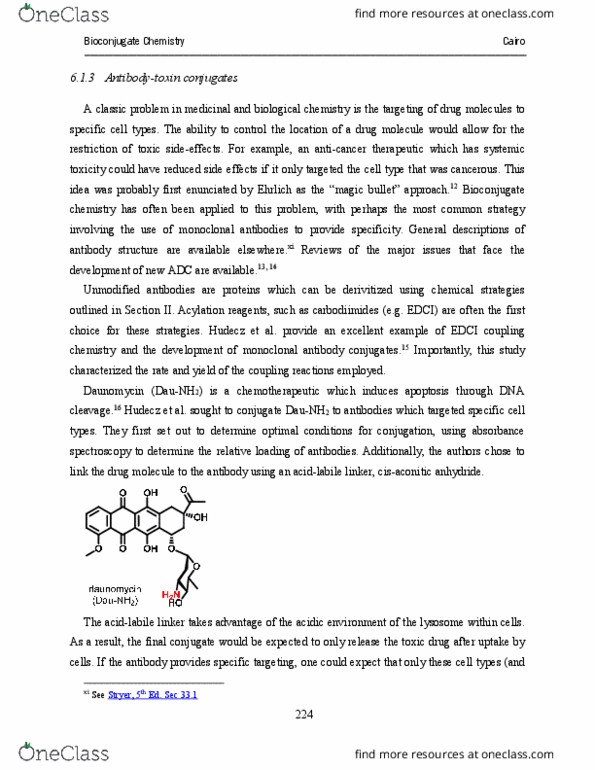 CHEM564 Lecture Notes - Lecture 3: Glycosylation, Cytotoxicity, Trastuzumab thumbnail
