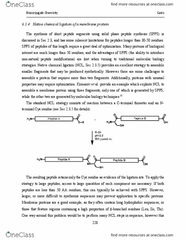 CHEM564 Lecture Notes - Lecture 4: Methionine, Thiazolidine, Tcep thumbnail