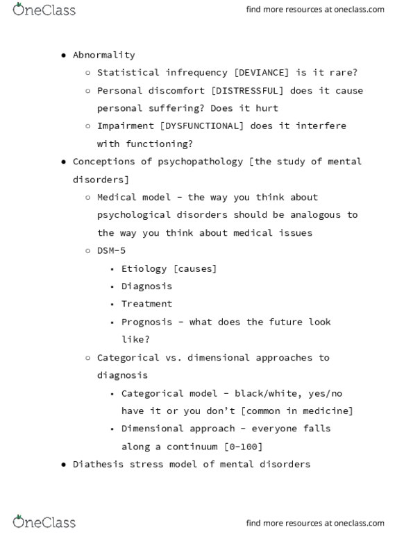 PSY 101 Lecture Notes - Lecture 12: Attention, Fluoxetine, Autism Spectrum thumbnail