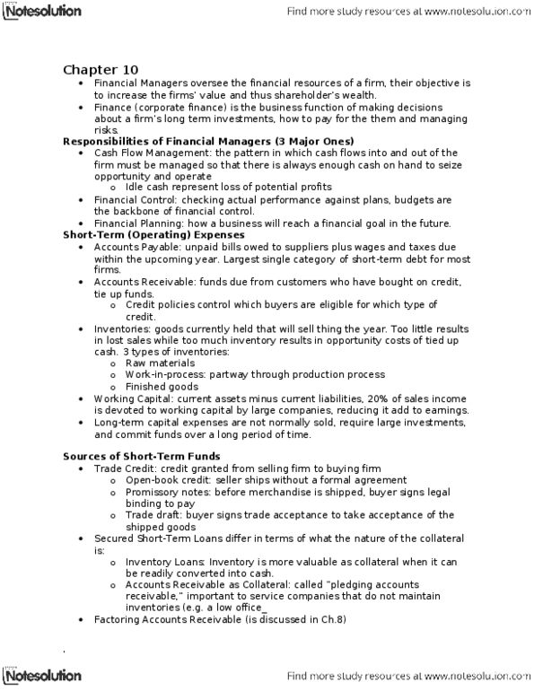 ECN 510 Chapter Notes - Chapter 10: High-Yield Debt, Preferred Stock, Retained Earnings thumbnail