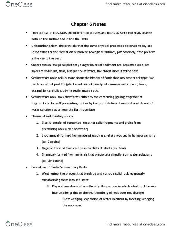 GEO 101 Lecture Notes - Lecture 7: Geologic Map, Cross-Bedding, Clay Minerals thumbnail