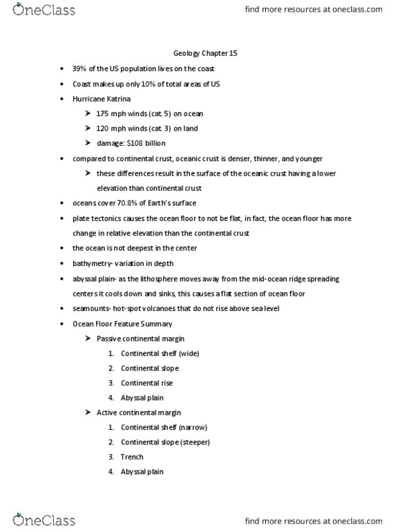 GEO 101 Lecture Notes - Lecture 13: Silt, Wave Height, Coastal Erosion thumbnail