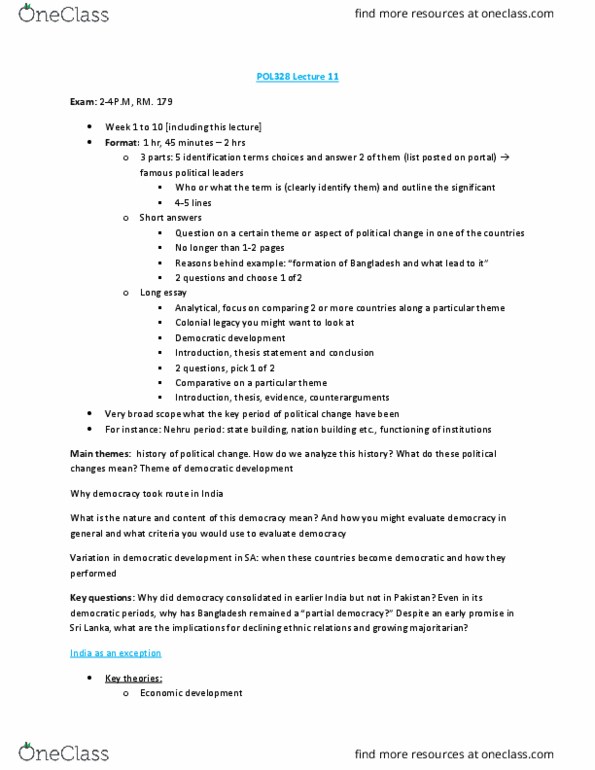 POL328Y1 Lecture Notes - Lecture 11: Corruption Perceptions Index, Authoritarianism, Transparency International thumbnail