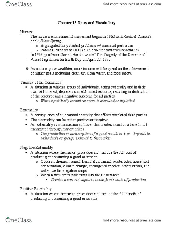 AGR 110 Chapter Notes - Chapter 13: Pigovian Tax, Ronald Coase, Aquifer thumbnail