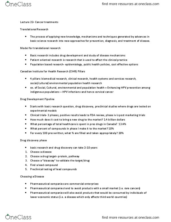 BMS 860 Lecture Notes - Lecture 22: Microrna, Bioavailability, Blood Vessel thumbnail