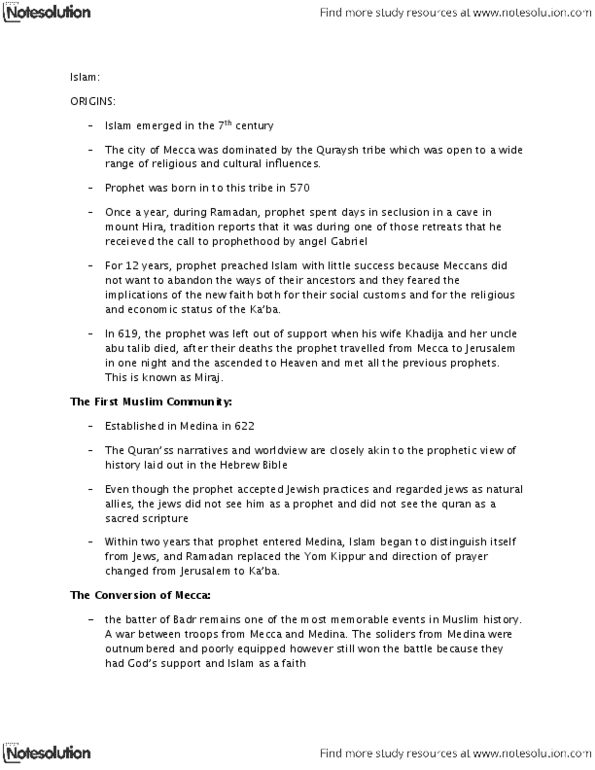 RLGA02H3 Chapter Notes -Twelver, Maliki, Secularism thumbnail