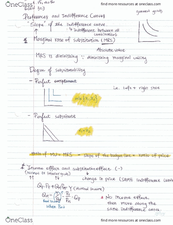ECON 303 Lecture Notes - Lecture 3: Budget Constraint, Utility, Real Wages thumbnail