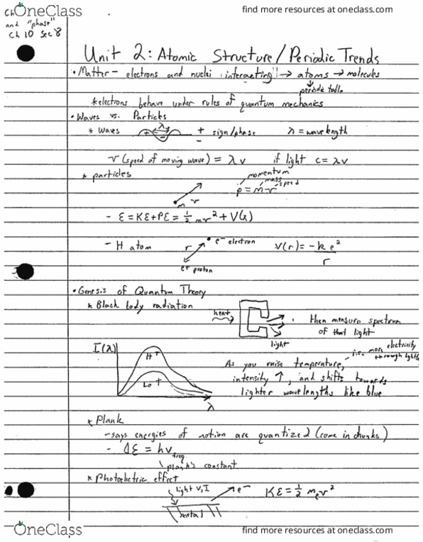 CHEM 101DL Lecture 2: CHEM 101DL Unit 2: Atomic Structure/Periodic Trends thumbnail