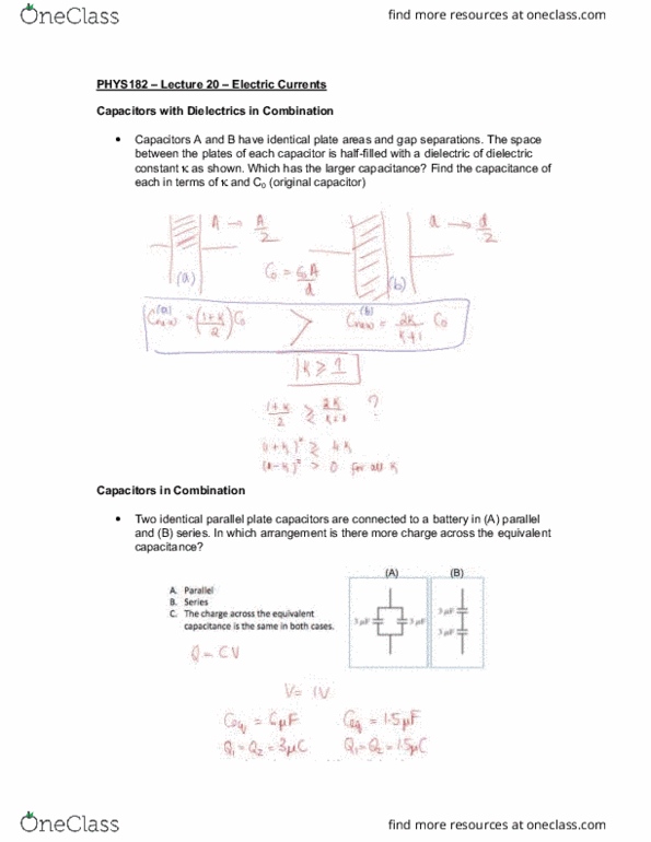 PHYSICS 182 Lecture Notes - Lecture 20: Electric Potential, Electric Field, Voltage thumbnail
