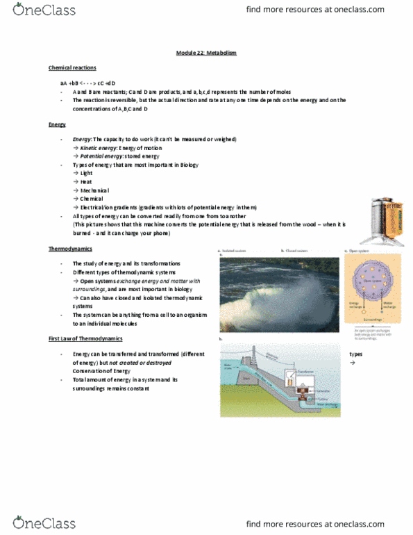 BI110 Lecture Notes - Lecture 13: Enthalpy, Energy, Sound Energy thumbnail