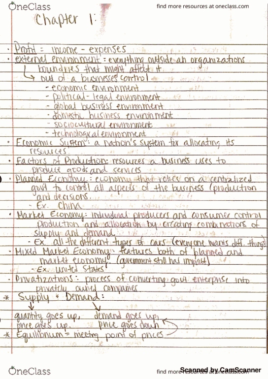 BUS 100 Lecture 2: Chapter 1 Notes thumbnail