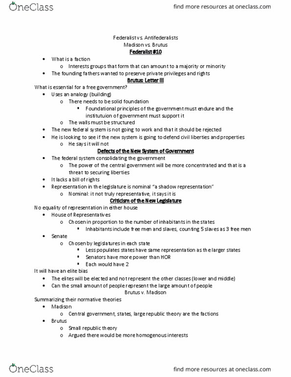 POLS 112 Lecture Notes - Lecture 6: Supremacy Clause thumbnail