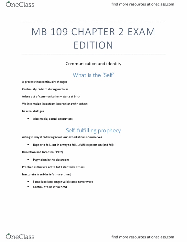 MB109 Chapter Notes - Chapter 2: Customer Service, Ty Lawson, Identity Management thumbnail