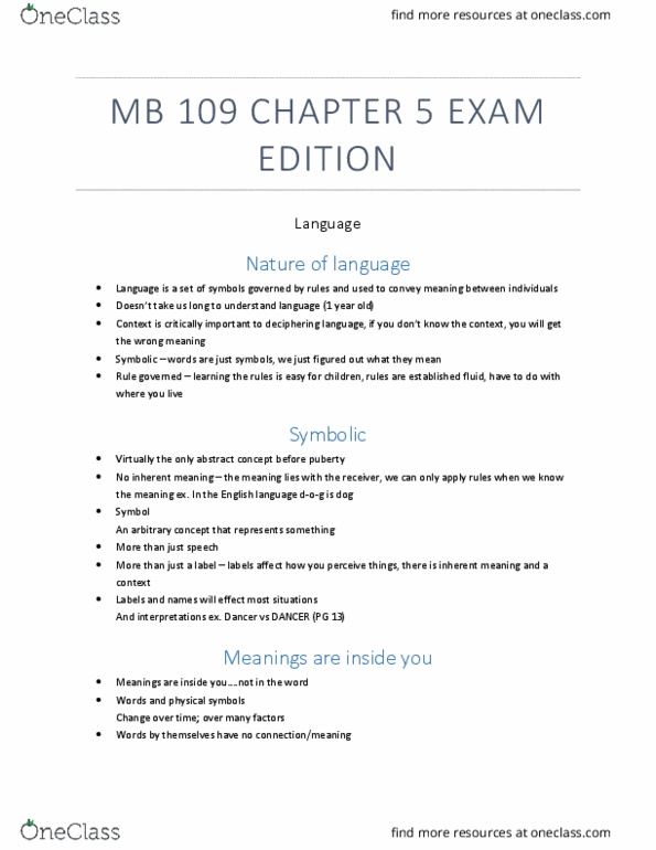 MB109 Chapter Notes - Chapter 5: Tag Question, Administrative Assistant, Impression Management thumbnail