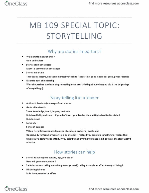 MB109 Lecture Notes - Lecture 4: Buzzword, Plaintext, Problem Solving thumbnail