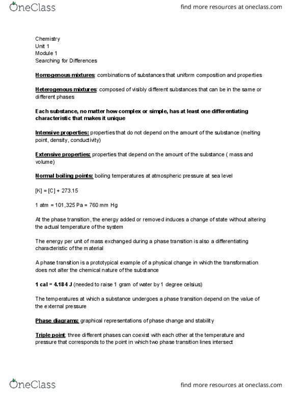CHEM 151 Lecture Notes - Lecture 1: Triple Point, Supercritical Fluid, Pennsylvania Route 760 thumbnail