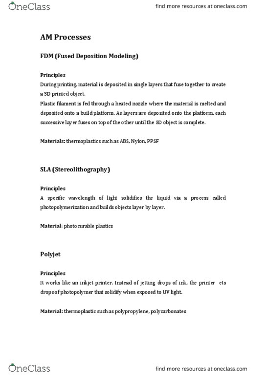 MECE E1001X Lecture Notes - Lecture 4: Direct Metal Laser Sintering, Polyamide, Electronic Body Music thumbnail