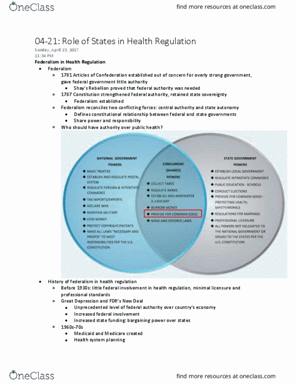 PHP 0310 Lecture Notes - Lecture 31: Employee Retirement Income Security Act, Massachusetts Health Care Reform, United States Constitution thumbnail