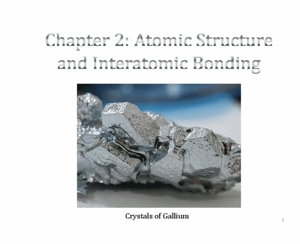 MATLS 1M03 Chapter Notes - Chapter 2: Electronvolt, Jmol, Gallium thumbnail