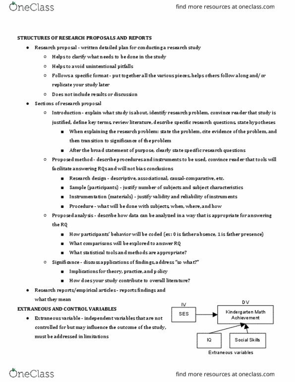 APSY2216 Lecture Notes - Lecture 6: Dependent And Independent Variables, Family Values, Kindergarten thumbnail