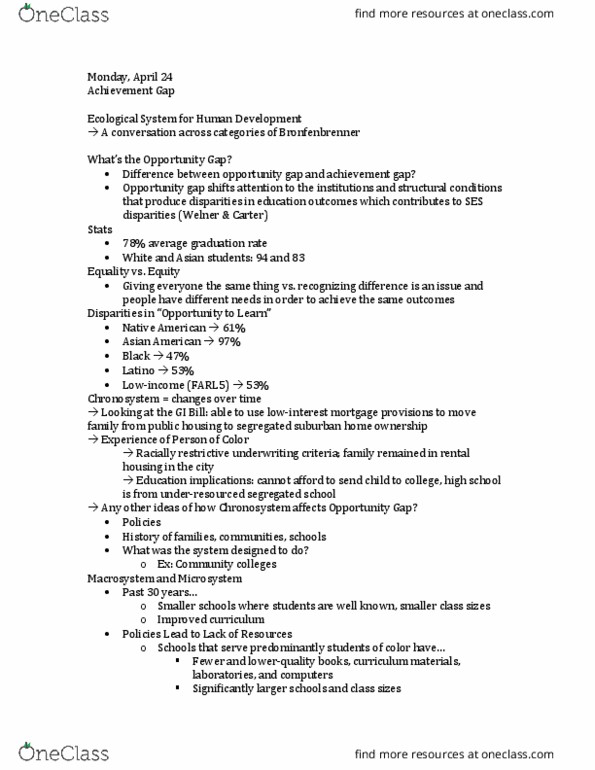 APSY2032 Lecture Notes - Lecture 18: Individualism, Biopsychosocial Model, Stereotype Threat thumbnail