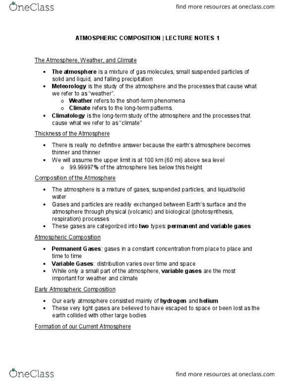 GEOG 1112 Lecture Notes - Lecture 1: Cloud Condensation Nuclei, Background Radiation, Water Cycle thumbnail