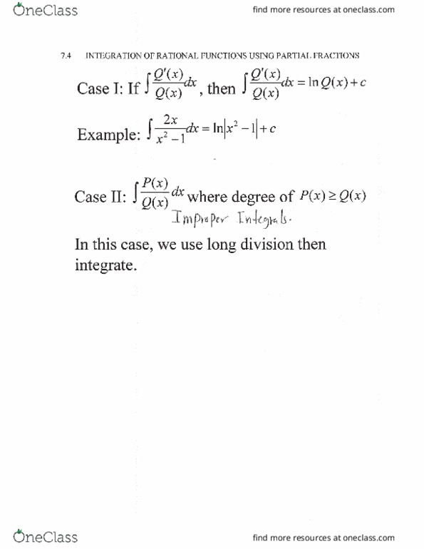 MTH 240 Lecture Notes - Lecture 4: Partial Fraction Decomposition thumbnail