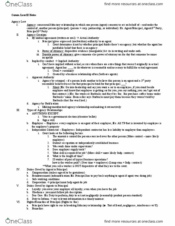 ECON 3030 Lecture Notes - Lecture 2: Uniform Partnership Act, Limited Liability Partnership, Limited Liability thumbnail