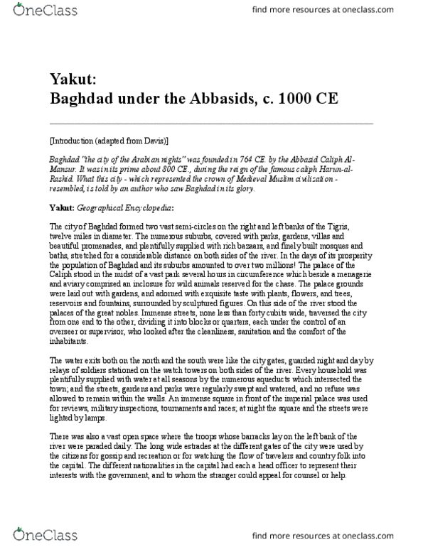 HIST 1713 Lecture Notes - Lecture 15: Ibn Ishaq, Ibn Hisham, Abu Hanifa thumbnail
