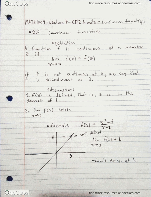 MATH 1009 Lecture 7: CH2-Continuous Functions thumbnail