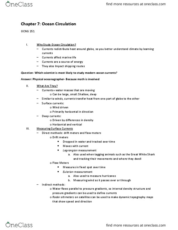 OCNG 251 Lecture Notes - Lecture 7: Acoustic Doppler Current Profiler, Ocean Gyre, Equatorial Counter Current thumbnail