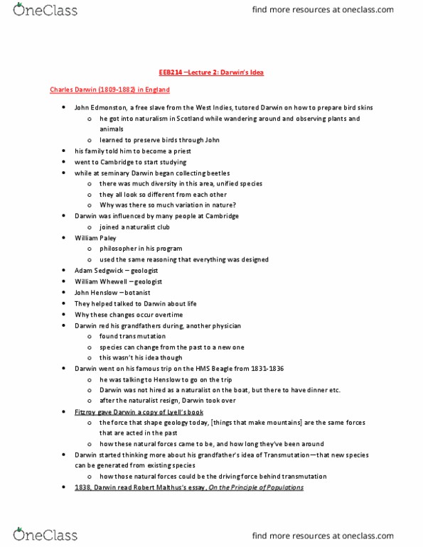 EEB214H1 Lecture Notes - Lecture 2: William Whewell, Heritability, Botany thumbnail