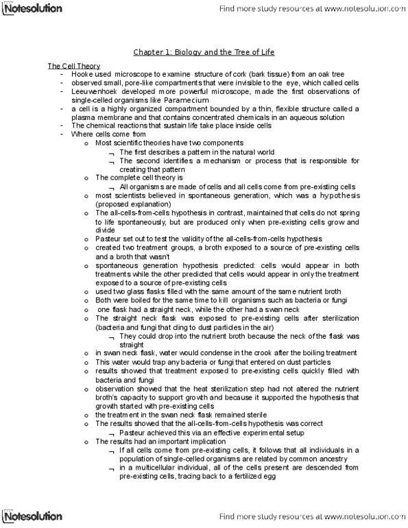 BIOLOGY 1M03 Chapter Notes - Chapter 1: Design Of Experiments, Eukaryote, Ribonucleotide thumbnail