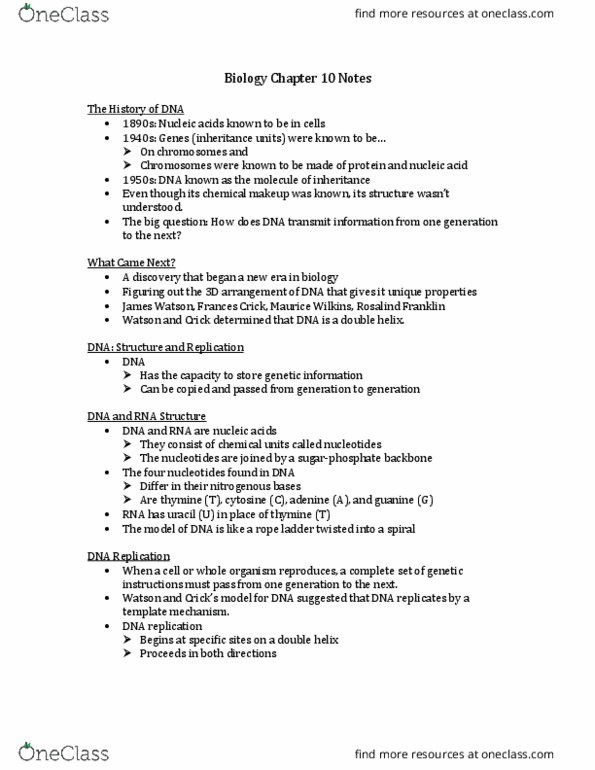 BSC 108 Lecture Notes - Lecture 10: Aids, Rna Virus, Maurice Wilkins thumbnail