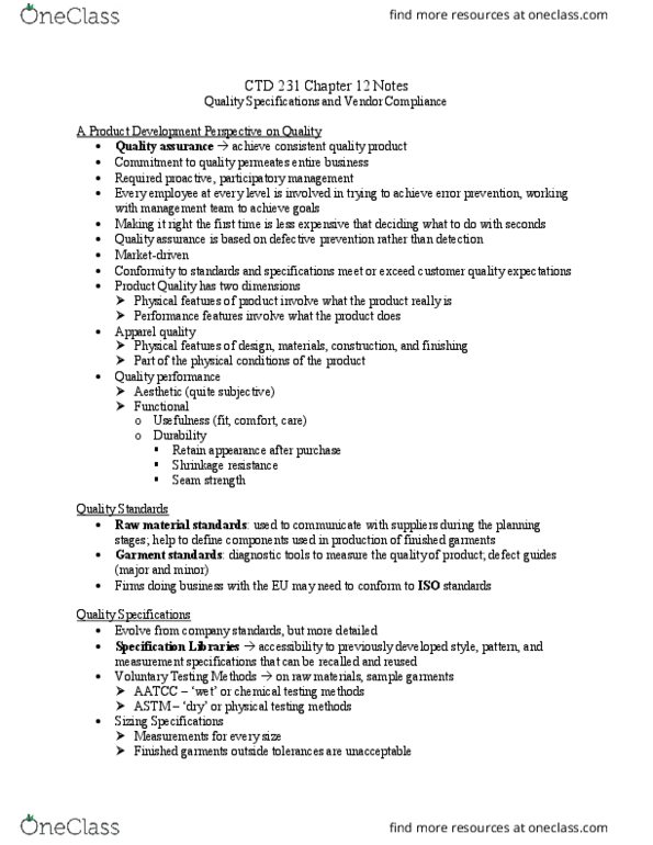 CTD 231 Lecture Notes - Lecture 12: Consumer Product Safety Improvement Act, Seam Allowance, Astm International thumbnail