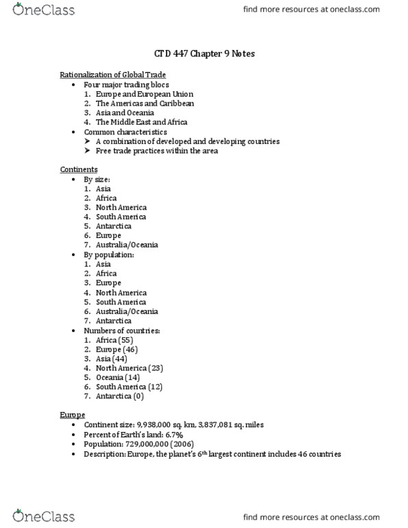 CTD 447 Lecture Notes - Lecture 9: Least Developed Countries, North America 4, History Of The European Union thumbnail