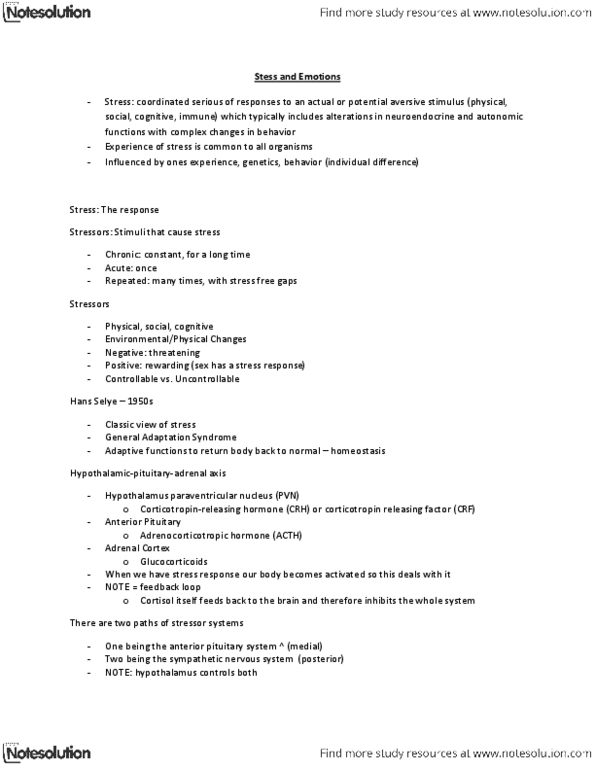 PSYC 3410 Lecture Notes - Corticosterone, Methylation, Demethylation thumbnail