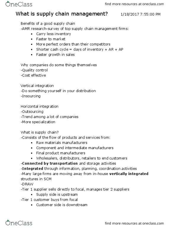 MGT 301 Lecture Notes - Lecture 1: Value Stream Mapping, Supply Chain, Supplier Relationship Management thumbnail