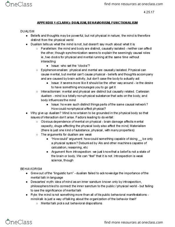 PSYCH 1102 Chapter Notes - Chapter 9 (Barrett) & Appendix 1 (Clark): Bayesian Network, Epiphenomenalism, List Of Muppets thumbnail