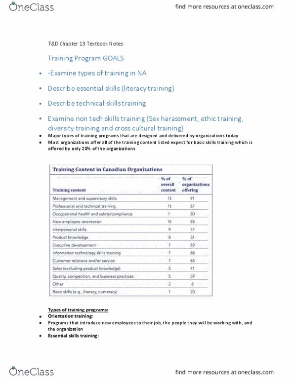 Management and Organizational Studies 3343A/B Chapter 13: 3343 T&D Chapter 13 Textbook Notes thumbnail