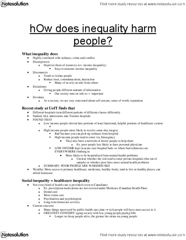 SOC102H1 Lecture Notes - Lecture 8: Gini Coefficient, Birth Weight, Posttraumatic Stress Disorder thumbnail