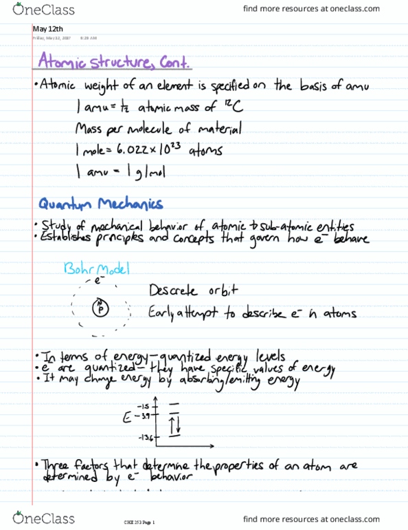 CHE 253 Lecture 3: Lesson 3 - Quantum Mechanics, Orbitals thumbnail