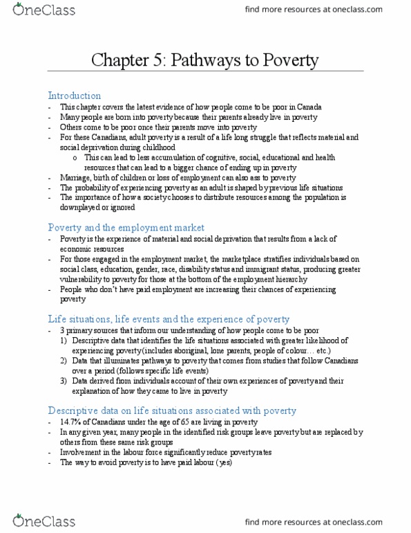 HLST 3510 Chapter 5: Pathways to Poverty thumbnail