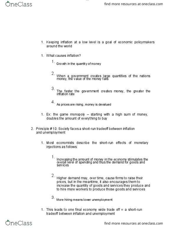 ECON 1010 Lecture Notes - Lecture 5: Business Cycle thumbnail