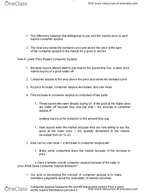 ECON 1010 Lecture Notes - Lecture 37: Economic Surplus, Demand Curve, Vise thumbnail