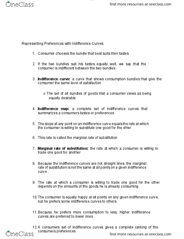 ECON 1010 Lecture Notes - Lecture 46: Indifference Curve thumbnail